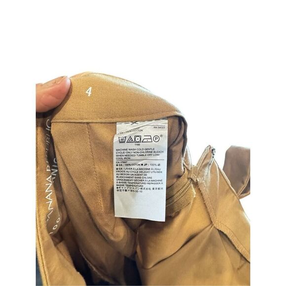 Banana Republic tan High Rise Wide Leg Organic Cotton Cropped Ankle Pants Sz.12 - Picture 8 of 8